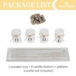 Romadedi Rustic Wooden Candle Holder Set - 4 Glass Tealight Holders for Home Decor, Perfect for Living Room and Gifts. - Image 6