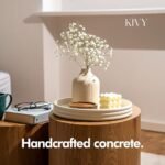KIVY 11" Round Decorative Concrete Tray - Modern Coffee Table Centerpiece for Living Room & Bedroom (Cream) - Image 2