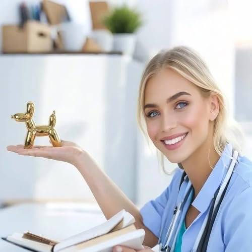 41oFmORCb8L._SL500_.jpg Notakia Cute Ceramics Balloon Dog Statue: Handmade Modern Animal Decor for Living Room Accents - Image 2