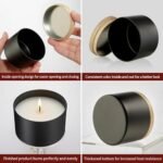 MGLIFEUL Black Candle Tins, 4oz (12-Pack) for DIY Candle Making, Includes Lids & Gift Box Packaging. - Image 5