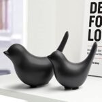 Notakia Black Small Bird Statues - Modern Home Decor Ornaments for Living Room, Bedroom, Office (2 Pcs) - Image 8