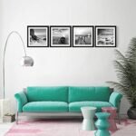 ENGLANT-4 Framed Canvas Set: Black and White Seascape Sunrise Beach & Boat Wall Art, Ready to Hang. - Image 2