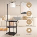 PESRAE Floor Lamp & Table: Modern End Tables with USB, Type-C, AC Ports & 3 Color Temperatures. - Image 4