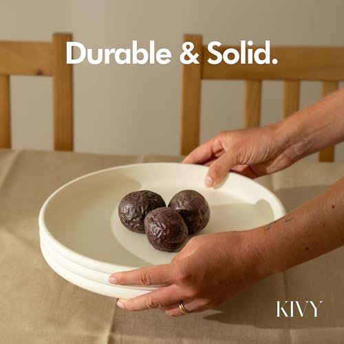 41qEIW6JmgL._SL500_.jpg KIVY 11" Round Decorative Concrete Tray - Modern Coffee Table Centerpiece for Living Room & Bedroom (Cream) - Image 3