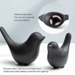 Notakia Black Small Bird Statues - Modern Home Decor Ornaments for Living Room, Bedroom, Office (2 Pcs) - Image 2