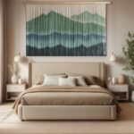 Colorful Boho Macrame Wall Hanging Tapestry - Large Dip-Dyed Fiber Mountain Decor for Living Room (Green) - Image 4