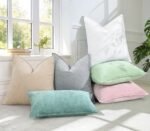 Set of 2 decorUhome 18x18 Euro Chenille Pillow Covers - Elegant Beige Soft Decorative Cushions for Living Room. - Image 5