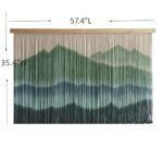Colorful Boho Macrame Wall Hanging Tapestry - Large Dip-Dyed Fiber Mountain Decor for Living Room (Green) - Image 6