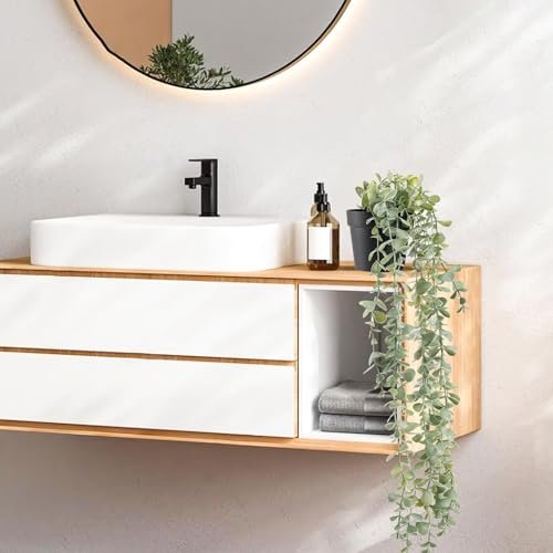 41sqaAu3U9L._SL500_.jpg Der Rose 1Pc Fake Eucalyptus Plant: Artificial Hanging Decor for Vintage Boho Farmhouse and Office Spaces. - Image 5