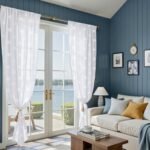 Jinchan Sheer Coastal Curtains for Living Room & Bedroom – 84-Inch White Voile Set with Seashell & Starfish Design, 2 Panels - Image 2
