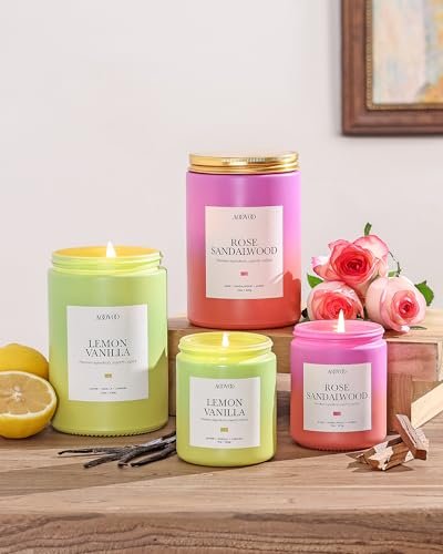 41t97Kye46L._SL500_.jpg AOOVOO Rose Sandalwood Candle - 22 oz Soy Candle, 120 Hours Burn, Relaxing Gift for Women. - Image 6
