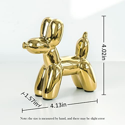 41tdAwd44EL._SL500_.jpg Notakia Cute Ceramics Balloon Dog Statue: Handmade Modern Animal Decor for Living Room Accents - Image 3
