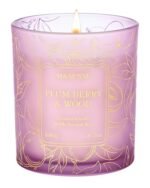 M&SENSE Plum Berries Wooden Scented Soy Candles - Vegan, Naturally Scented, No Toxin Relaxing Candles for Stress Relief, 7.8oz 42-Hour Burn Time, Housewarming Gift for Man Cave