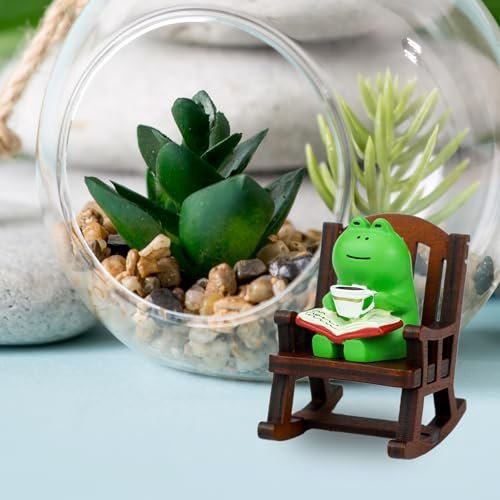 41ukDFBM5WL._SL500_.jpg Mevodeata Mini Frog Figurine with Sofa - Adorable Resin Home Decor for Frog Lovers - Image 6