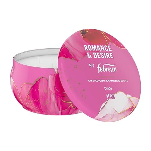 Febreze 11 oz Romance & Desire Scented Candle - 4 Febreze Scented Candle, Romance & Desire Scent, 11 oz 4 Wick Candle, Single Pack