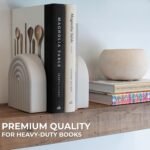 Stylish Decorative Concrete Bookends for Heavy Books – Set of 2 with Anti-Slip Pads for Chic Decor! - Image 3