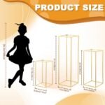 23.6" Gold Wedding Centerpieces – 5-Piece Tall Geometric Floral Vases for Event Decor - Image 3