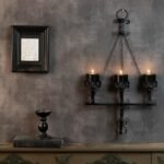 Black Wall Candle Sconces - 3 Iron Candelabras for Gothic Victorian Decor in any Room - Image 4