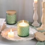 MATAHUM 8 Pack Green Candle Jars, 7 oz Glass Containers with Bamboo Lids for DIY Candle Making Supplies. - Image 5