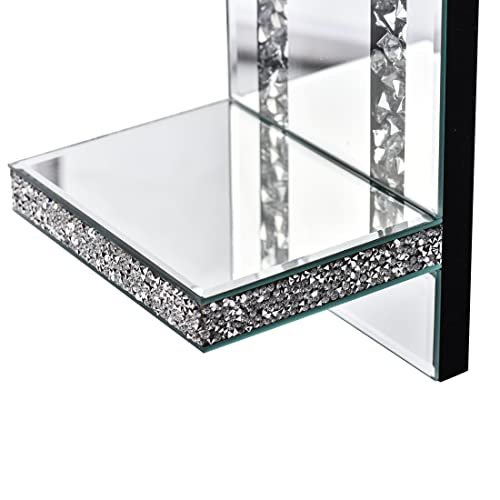 41xOlD2ps7L._SL500_.jpg Aeveco Crystal Crush Diamond Wall Candle Sconces - Set of 2 Silver Holders for Living & Dining Rooms (Rectangle Stripe Style 4) - Image 7