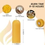 4-Pack Small Beeswax Pillar Candles - 10-Hour Burn Time, Ideal for Home, Travel & Power Outages, Classic Style (3.5"x1.3") - Image 2