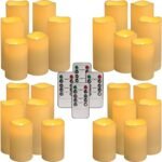 YOROXRG 24-Piece Waterproof LED Flameless Candle Set with 4 Remotes & Timers - Perfect for Halloween & Weddings (H: 4" 5" 6", D: 2.2") - Image 4