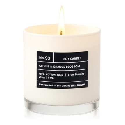 Lulu Candles | Citrus & Orange Blossom | Luxury Scented Soy Jar Candle | Hand Poured in The USA | Highly Scented & Long Lasting (9 Oz.)