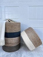 S&L Homes Jute Braided Pouf Ottoman - Hand Knitted Boho Footrest for Living Room, Bedroom, Patio (18"x18"x12") - Image 10