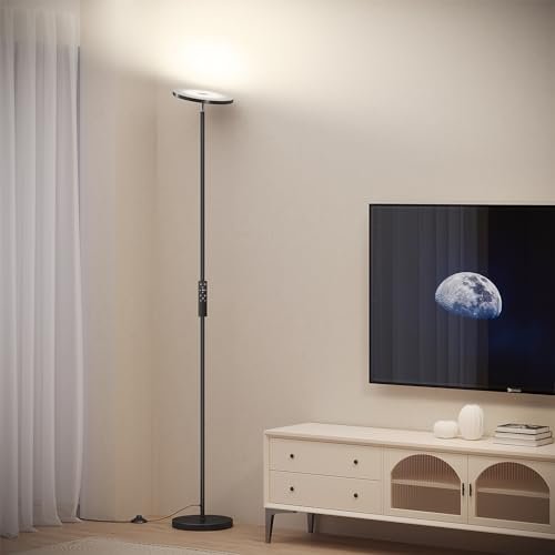 41zf5h8wcBL._SL500_.jpg SUNMORY 32W LED Floor Lamp: 3000LM Remote-Controlled, 69" Tall, Dimmable Modern Torchiere for Living Room, Bedroom, Office. - Image 5