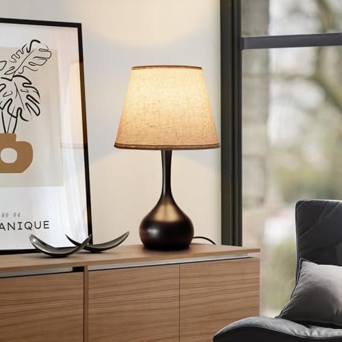 41zlM13dKL._SL500_.jpg ONEWISH Touch Bedside Lamp: 3-Way Dimmable Table Lamp with Fabric Shade for Bedroom and Office Use. - Image 5