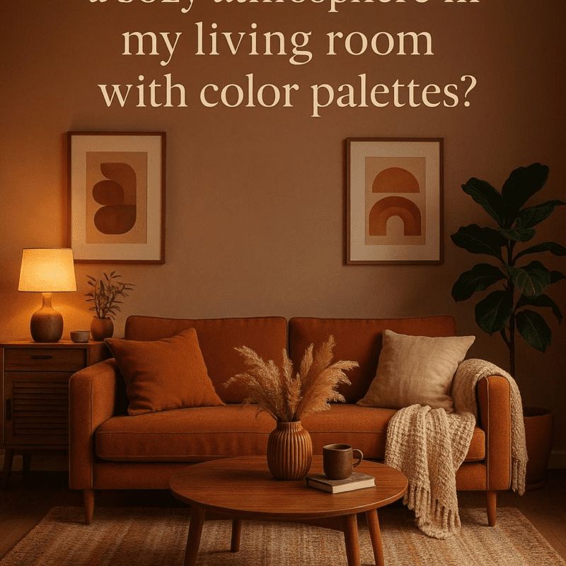 How can I create a cozy atmosphere in my living room with color palettes?