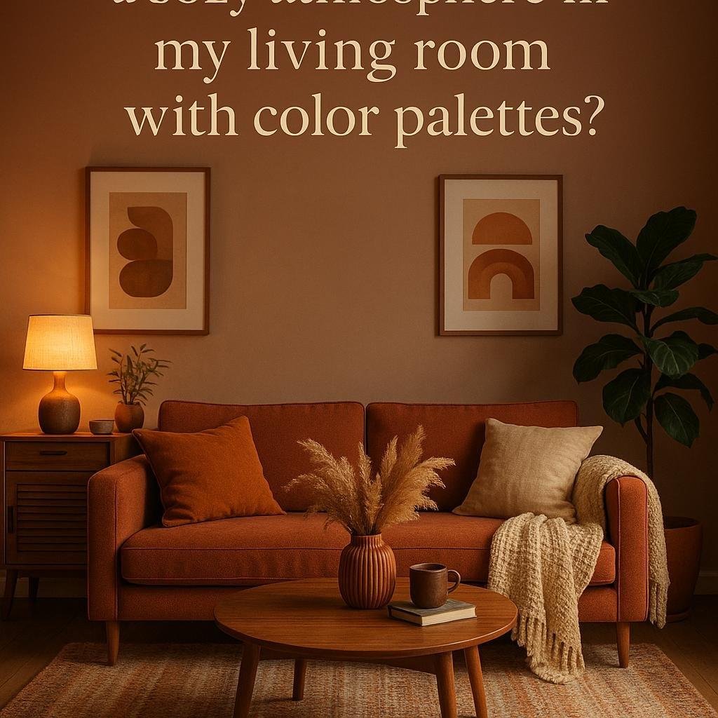 How can I create a cozy atmosphere in my living room with color palettes?