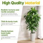 5FT Artificial Dracaena Tree with White Planter - Perfect for Home & Office Decor, Ideal Housewarming Gift! - Image 2