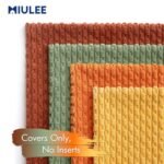 MIULEE Set of 4 Burnt Orange Boho Striped 18x18-Inch Corduroy Pillow Covers for Couch & Sofa Decor - Image 6