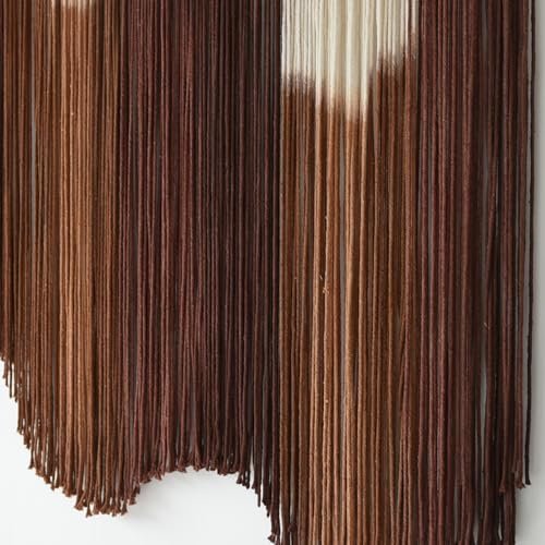 51-yADDtbgL._SL500_.jpg IOWER Large Brown Dip-Dyed Macrame Wall Hanging - Handmade Boho Fiber Art for Bedroom & Living Room (57"W x 39"L) - Image 7