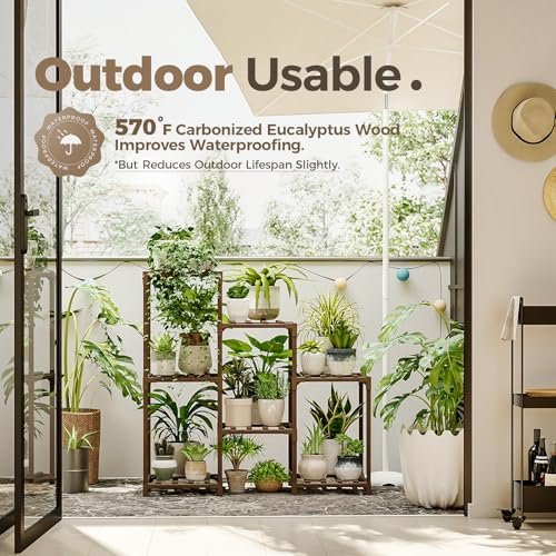510wzIomK5L._SL500_.jpg Bamworld 3-Tier Plant Stand - Indoor/Outdoor Wooden Shelf for Plant Display & Boho Decor. - Image 3