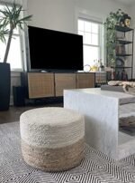 S&L Homes Jute Braided Pouf Ottoman - Hand Knitted Boho Footrest for Living Room, Bedroom, Patio (18"x18"x12") - Image 4