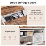 SEDETA 31.5" Lift Top Coffee Table: Farmhouse Design with Large Hidden Storage & Adjustable Shelves, White - Image 7