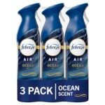 Febreze Air Mist Air Freshener Spray, Odor-Fighting Room Spray, Air Fresheners for Home and Bathroom and Kitchen, Aerosol Can, Ocean Scent, 8.8oz, 3 Count