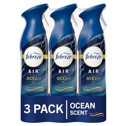 Febreze Air Mist Air Freshener Spray, Odor-Fighting Room Spray, Air Fresheners for Home and Bathroom and Kitchen, Aerosol Can, Ocean Scent, 8.8oz, 3 Count