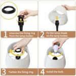 ONEWISH Touch Bedside Lamp: 3-Way Dimmable Table Lamp with Fabric Shade for Bedroom and Office Use. - Image 7