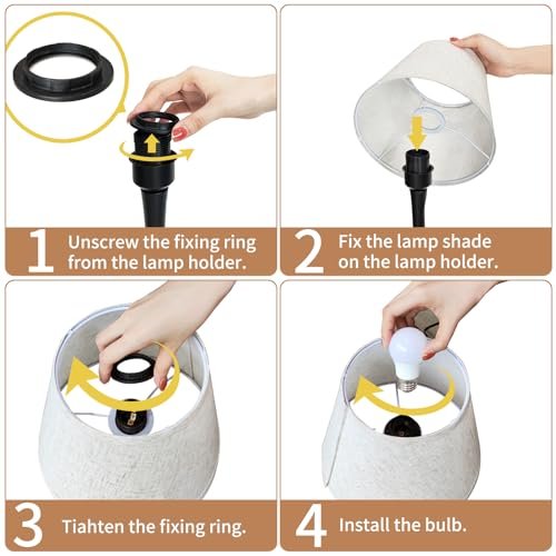 514Ub7f4YlL._SL500_.jpg ONEWISH Touch Bedside Lamp: 3-Way Dimmable Table Lamp with Fabric Shade for Bedroom and Office Use. - Image 7
