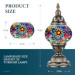 Marrakech Turkish Table Lamp with Bronze Base, Handmade Mosaic Glass, LED Bulb - Perfect for Living Room or Bedroom Decor. - Image 3