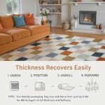 PureCozy 8x10 Checkered Rainbow Shag Rug – Washable, Non-Slip, Super Soft Carpet for Living Room & Bedroom Décor. - Image 6