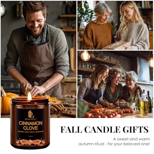 5152T9okfvL._SL500_.jpg Cinnamon Clove Scented Candle | 7oz Fall Soy Candle for Home Decor, 50-Hour Burn Time, Perfect Thanksgiving Gift - Image 4