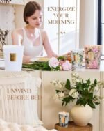 M&SENSE Extra Large 35oz Creamy Vanilla 3-Wick Candle: Long-Lasting Aromatherapy for Stress Relief & Home Decor. Perfect Housewarming Gift! - Image 7