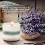 Lavender Scented Growing Candle in 8.5oz Ceramic Pot — 100% Soy Aromatherapy for All. - Image 3