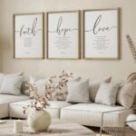 Houmury Set of 3 11"x14" Framed Farmhouse Bible Verses Wall Art for Christian Home Decor - Image 2