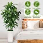 5FT Artificial Dracaena Tree with White Planter - Perfect for Home & Office Decor, Ideal Housewarming Gift! - Image 6