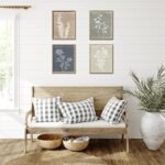 Set of 4 Framed Boho Wall Art - Minimalist Botanical Prints for Rustic Farmhouse Decor (Brown, 12x16) - Image 8